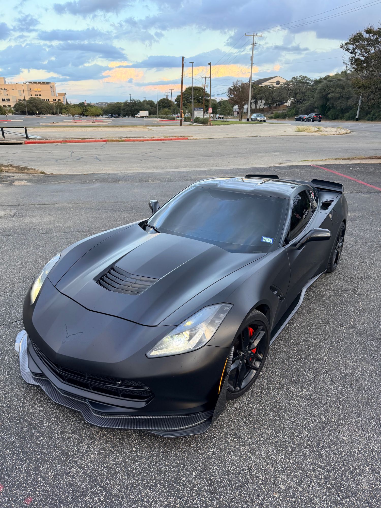 Matte Black Corvette Wrap San Antonio